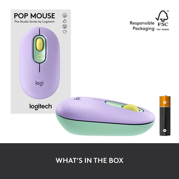 Logitech POP Wireless Mouse With Customizable Emojis SilentTouch Technology Bluetooth Multi Device Compatible Windows