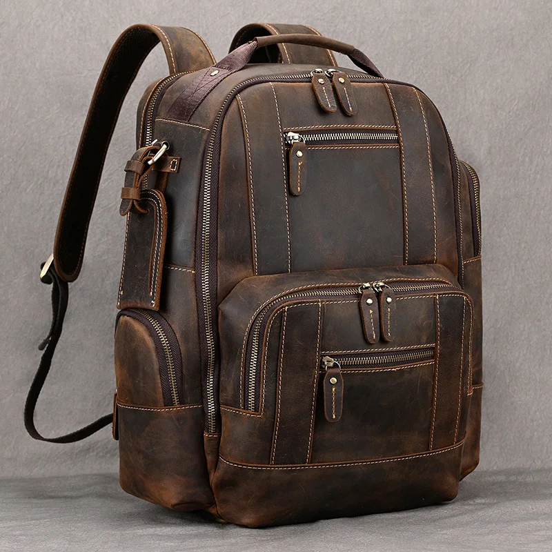 Men Backpack Vintage Genuine Leather Mens Designer Leather Backpack Vintage Aliexpress