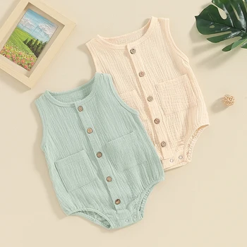 Pudcoco Baby Girl Boy Summer Clothes pagliaccetto a maniche corte a coste Solid Playsuits Toddler Girl Outfit neonata tuta 0-18M 1