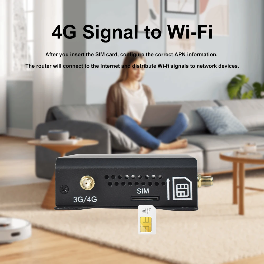Kuwfi-roteador Wifi sem Fio com Antenas Destacáveis Porta Wan Lan Rj45 Modo Repetidor ap Slot para Cartão Sim 4g Lte 150mbps - Imagem 6