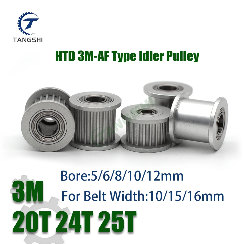 HTD 3M 20 24 25 Teeth Idler Timing Pulley Bore5~12mm Belt Width 10/15/16mm synchronous Wheel Idler Pulley 3D Printer Accessories 3d printer accessories timing belt pulley fixed pulley timing pulley belt pulley