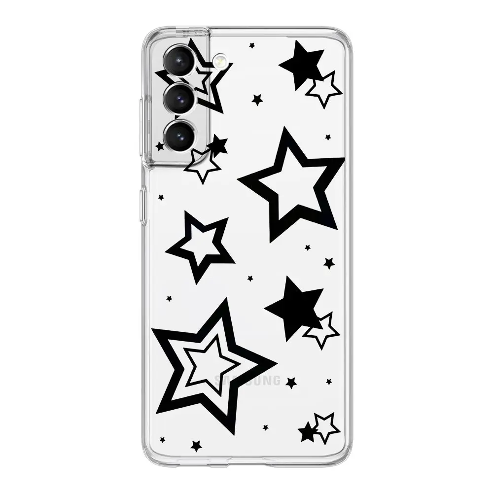 Soft Silicone Clear Phone Case with Stylish Stars Pattern