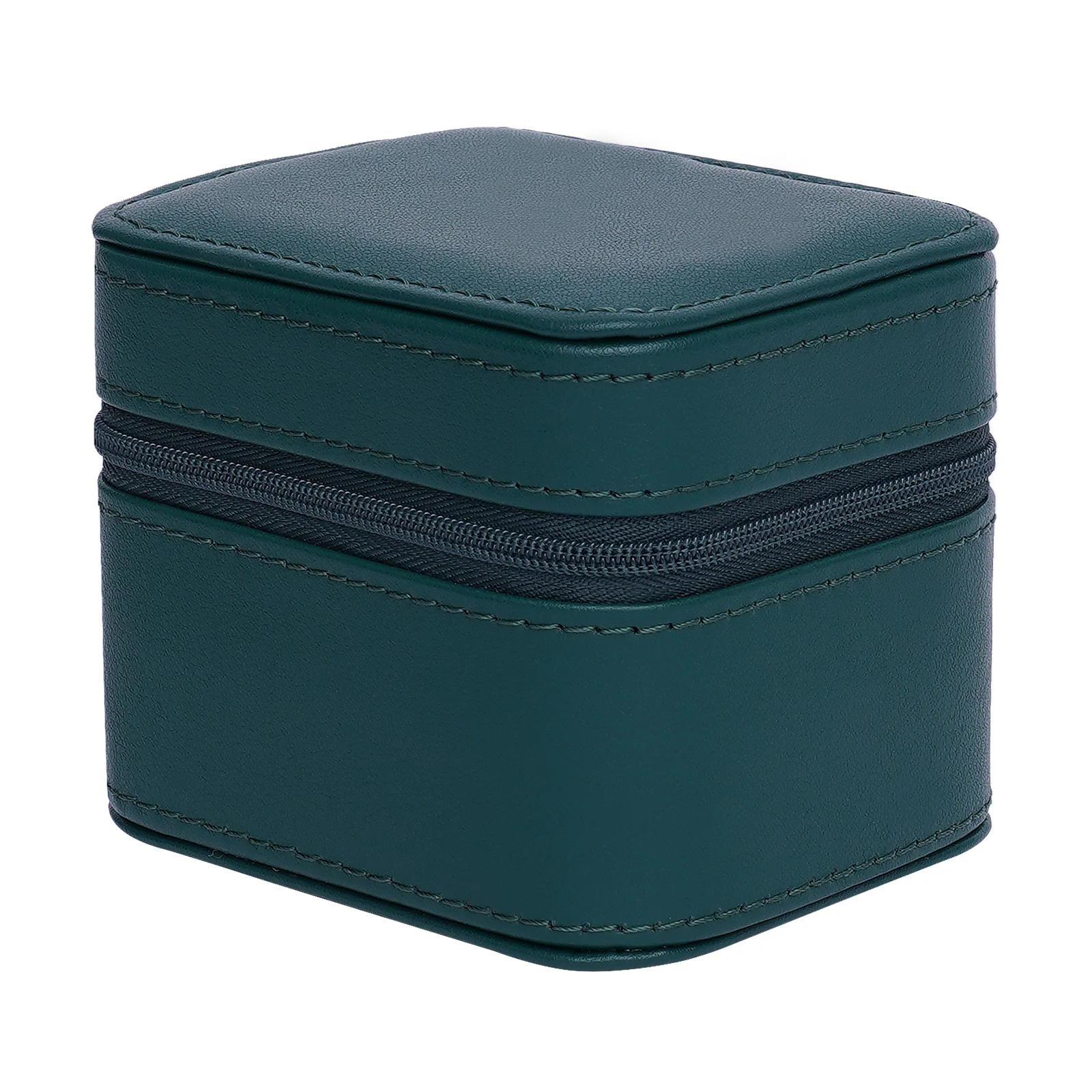 Green Watch Storage Box With Metal Zipper & Removable Pillow Jewelry Storage Display Box Flannel Lining