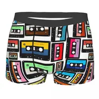 Cassette Vinyl Record Man's Boxer Briefs Music Notes Highly Breathable Underpants High Quality Print Shorts Gift Idea 1
