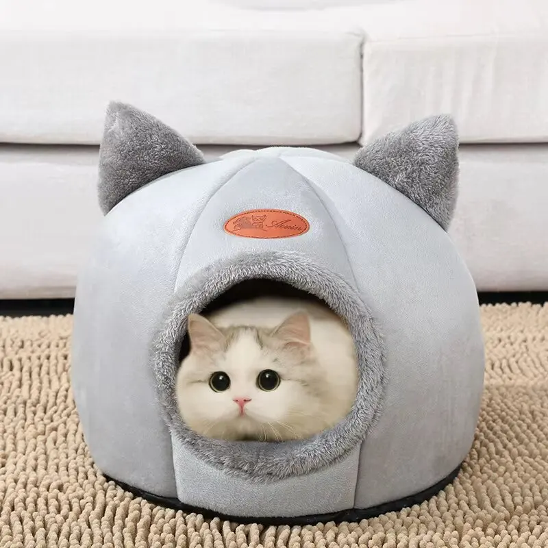 Highest Quality Comfort Pet House Tent Winter Deluxe Semi-Enclosed Deep Sleep Cat Bed Pet House Tent Small Mat Basket Small Dog 5