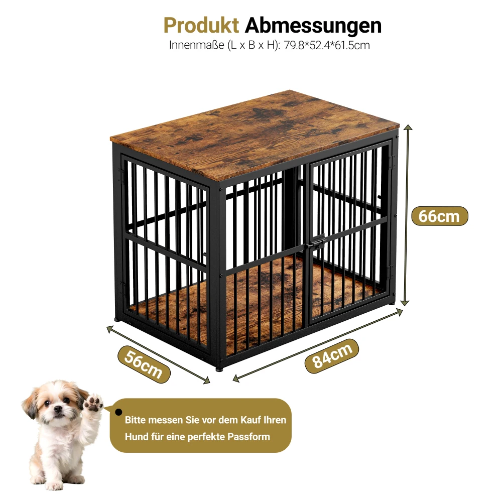 Modularer Hundekäfig als Möbelstück mit wasserdichter Tischplatte, 2-in-1 Beistelltisch/Nachttisch, kombinierbar und stapelbar für mehrere Hunde – Detail 19