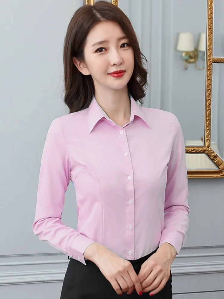 Fashion Women Shirt White Shirt Female Long-sleeve Professional
