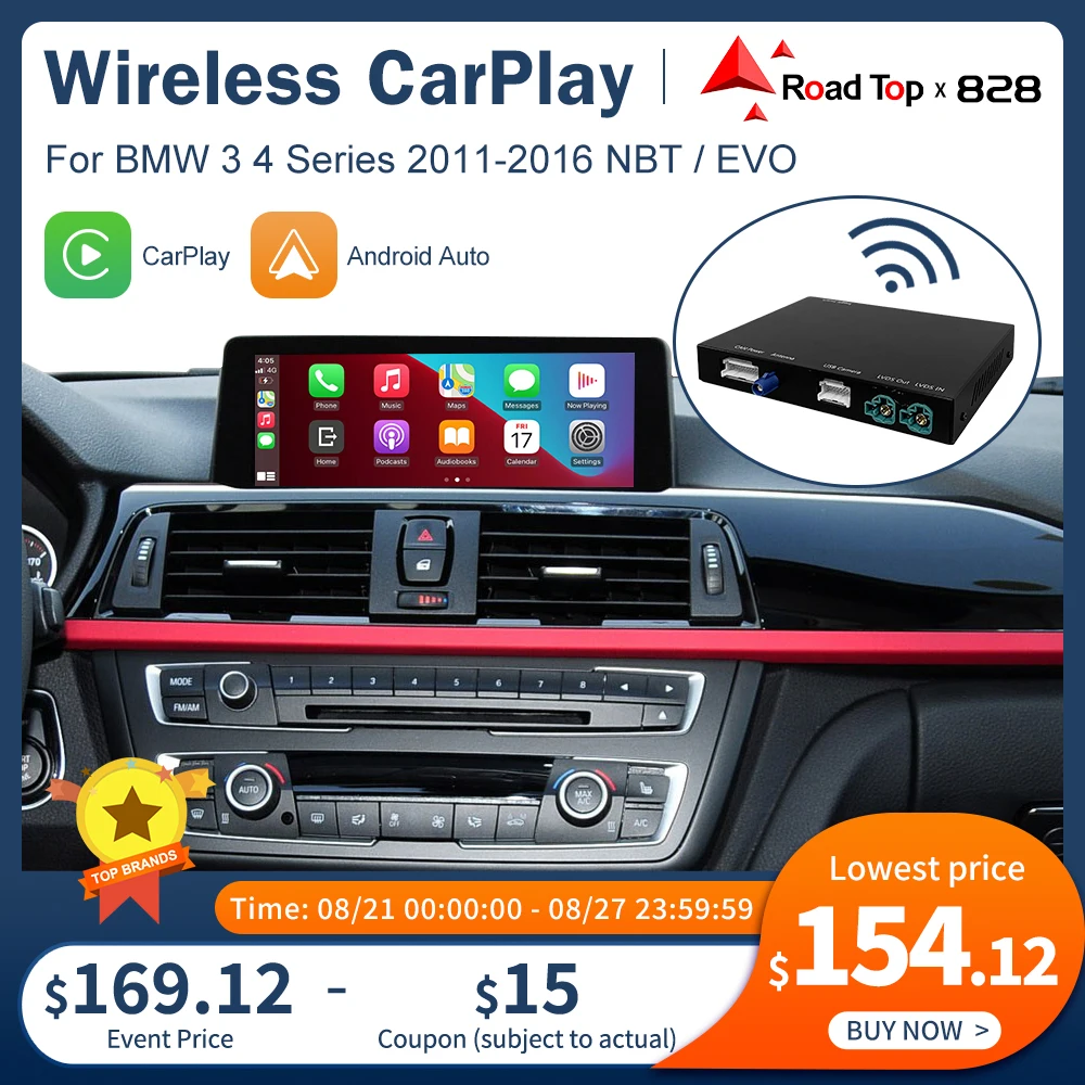Wireless Apple CarPlay Android Auto for BMW 3 4 Series F30 F31 F32 F33 ...