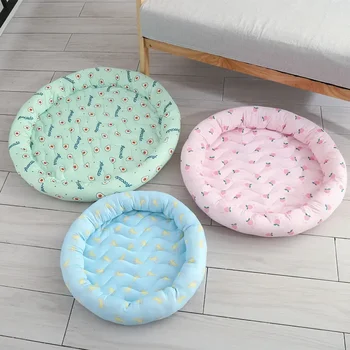 Pet Bed Ice Silk Dog Bed Pad Summer Ice Pad Cool Cold Silk Moisture-Proof Cooler Sofa Mats Portable All Season Pet Accessories 1