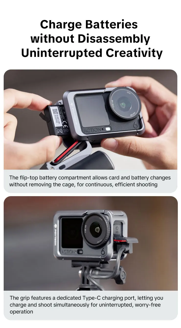 PGYTECH OSMO ACTION 6-Kamerakäfig StreetPro Grip Kit – Detail 5