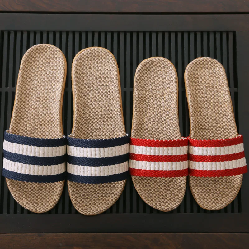 Cotton Slippers Men and Women Linen Slippers for Home