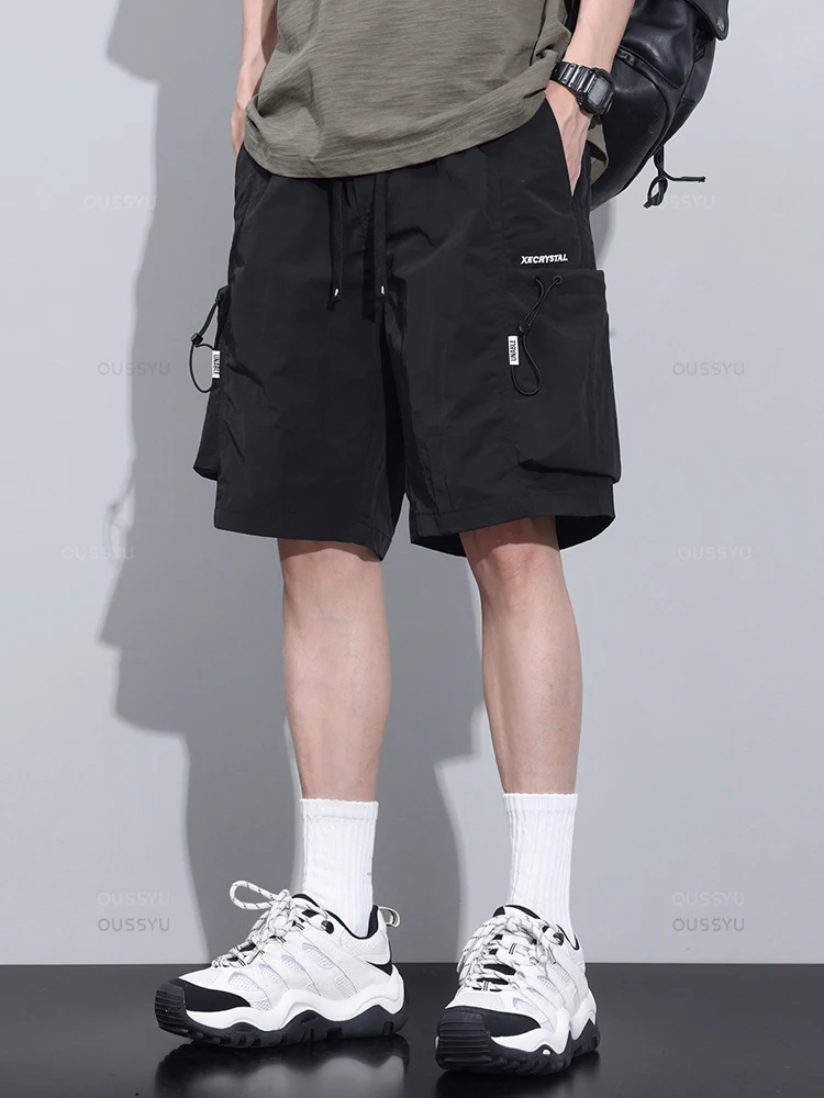 2025 New Summer Thin Shorts Pants Men Cargo Work Side