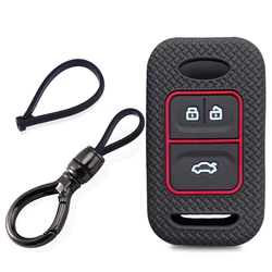 Durable Silicone Car Key Fob Protector Cover in Stylish Design (B and oval chain)