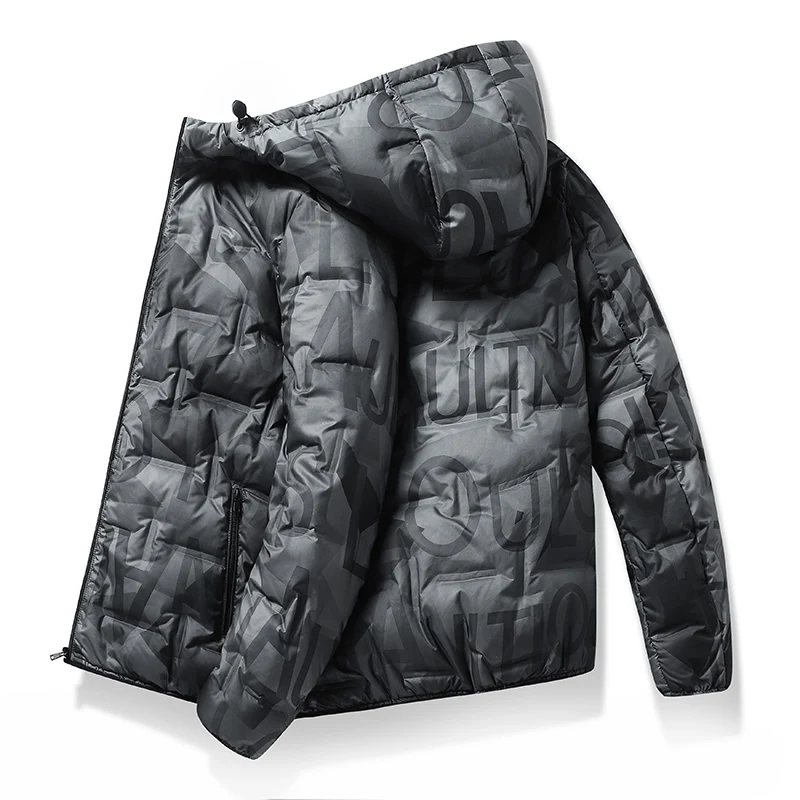 

Men's Hooded Thick Down Jackets 2023 Winter Men Clothing Warm Windproof Down Coat Casual Solid Zipper Men Parka Jacket Plus Size