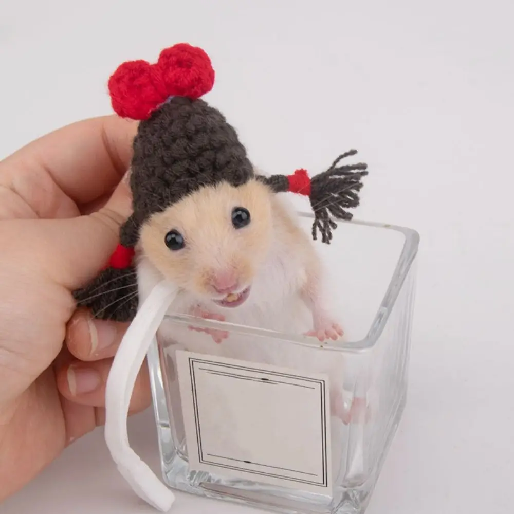 Cartoon Hamster Hat - Handmade Soft Knitted Adjustable Pet Cap