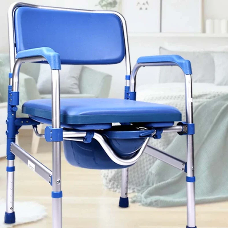 Height Adjustable Elderly Bedside Commode Toilet , Portable Foldable Mobility Aids Shower Chairs, Pregnant Women Toilet Chairs 5