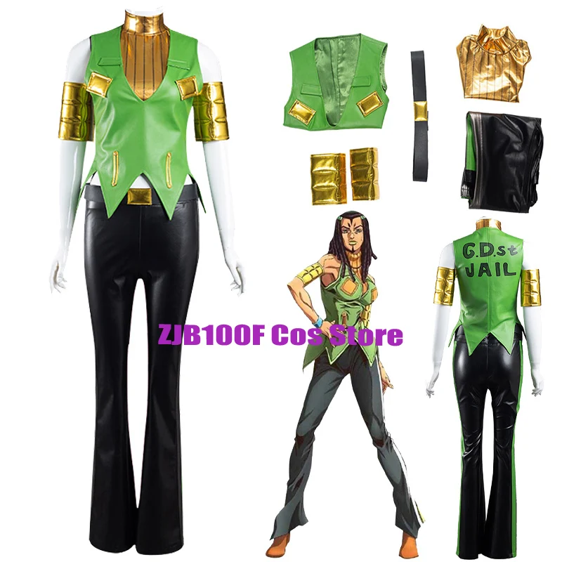 Costume Cosplay Bizarre Di Anime Jojo Hermes Costello Cosplay Uniformhalloween Costume Di Carnevale Set