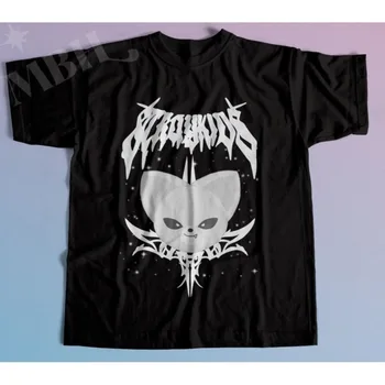 2025 SKZOO T-shirt heavyweight anime dark trend pure cotton top washed new summer print retro short sleeved loose 1