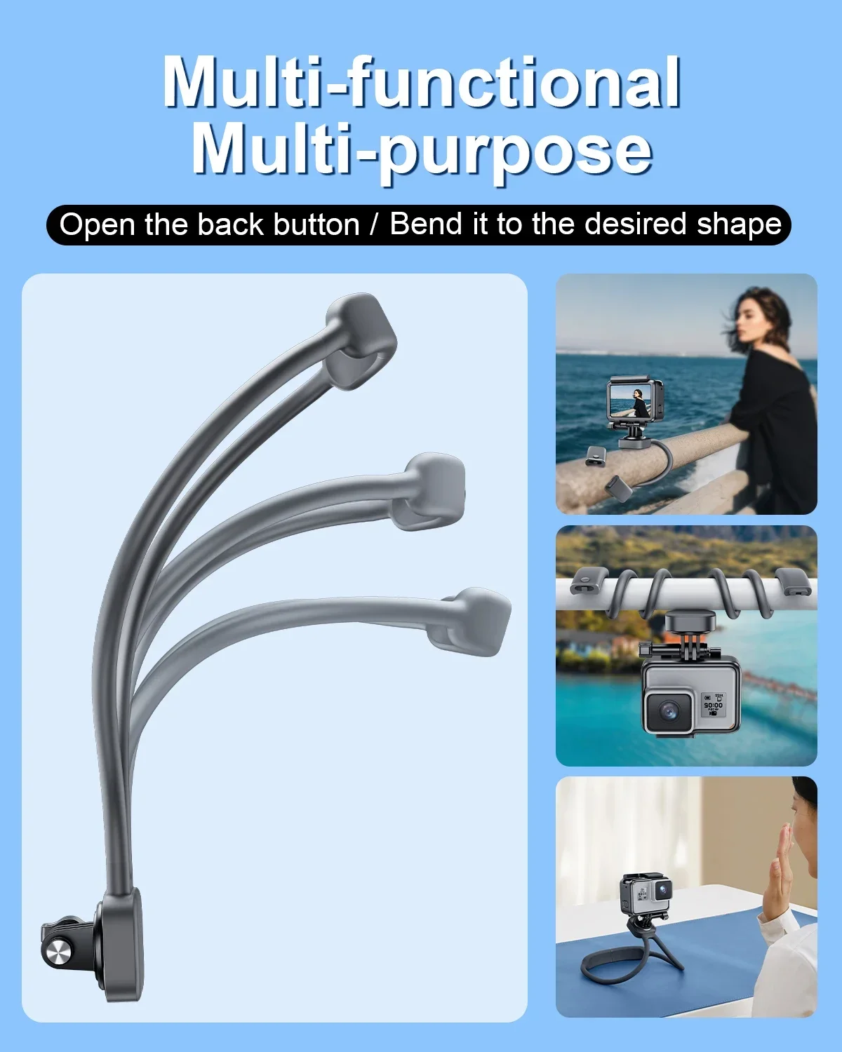 Eary Action Camera Necklace Chest Strap Neck Phone Holder Mount For POV Shots Vlog Recording Selfie Compatible With GoPro DJI