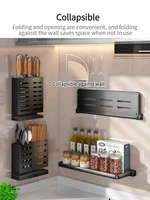 ติดผนัง, ชั้นวางเครื่องปรุงในครัวแบบพับได้, ไม่ต้องเจาะรู, ชั้นวางอเนกประสงค์สำหรับน้ำมัน, เกลือ, ซอส, น้ำส้มสายชู, เครื่องปรุงรส 3