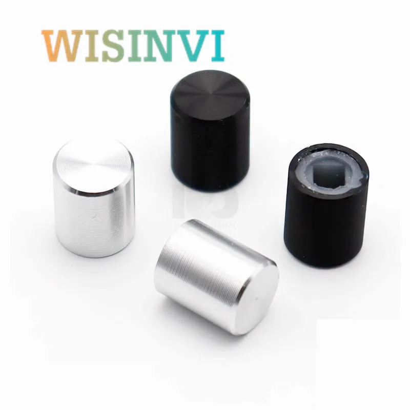 Alumínio Liga Volume Knob Cap Botão Amplificador Furo Quadrado Switch Cap 8.5×10 mm 3.2×3.2 mm 6×6 Series 10 Pcs