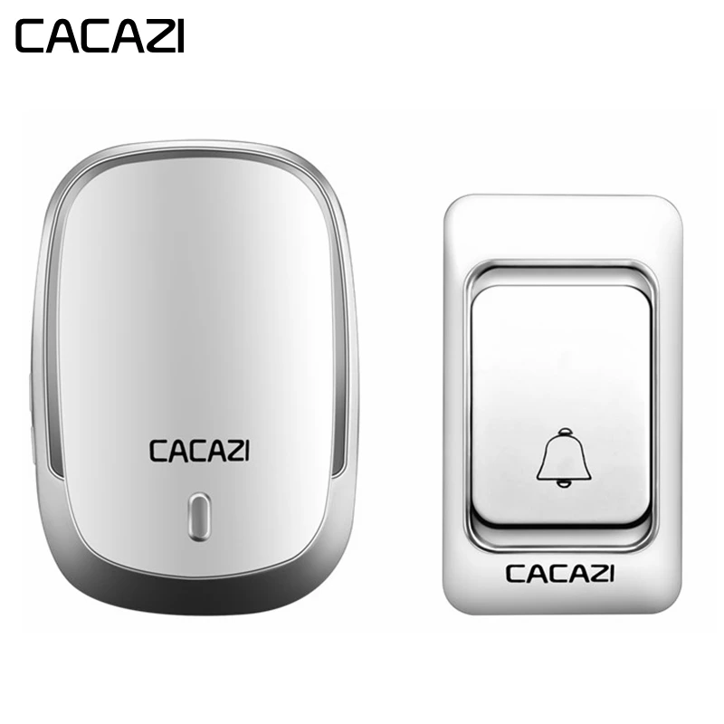 CACAZI Wireless Doorbell DC Battery Operated Control Button 200M Remote LED Light Home Cordless Call Bell 4 Volume 36 Chime wireless doorbell