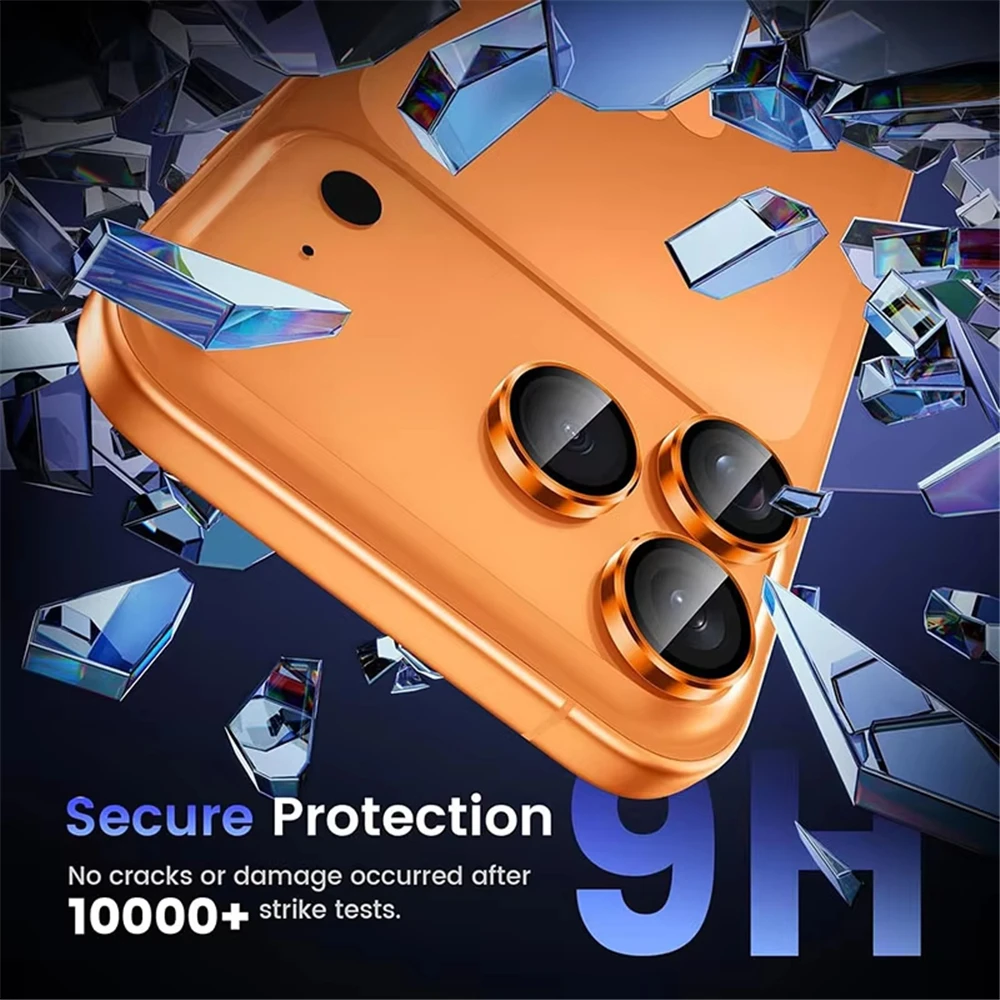 Premium Metal Camera Lens Protector with Tempered Glass Film