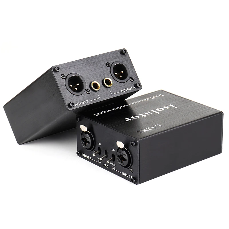 2-Channel XLR Audio Isolator Noise Reduction Filter Eliminates Current Noise 6.5 XLR Mixer Audio Isolators Dual-Channel 6.5 audio adapter