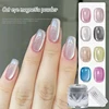 Cat Eye Gel Magnetic Powder Porcelain White Cat Eye Powder DIY Magnetic UV/LED Gel Silica Powder Mirror Crystal Glittering Nails 2