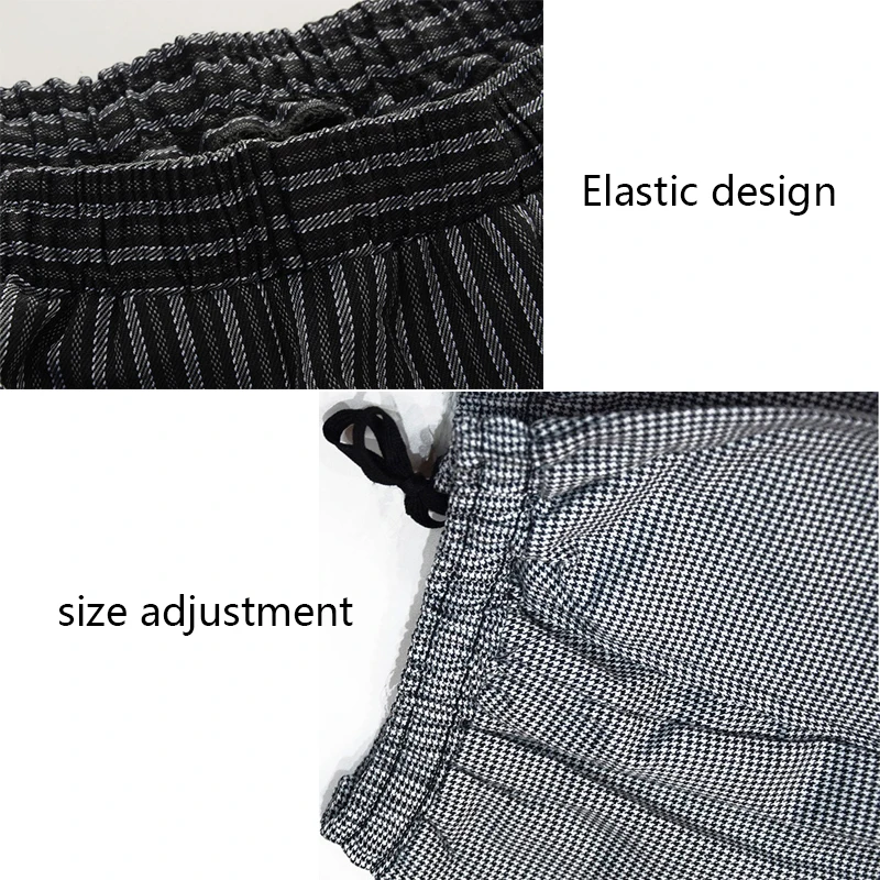 Winter Catering Kitchen Pants Bakery Cafe Work Trousers for Hotel Restaurant Chef Pants for Men Elastic Design Adjustable