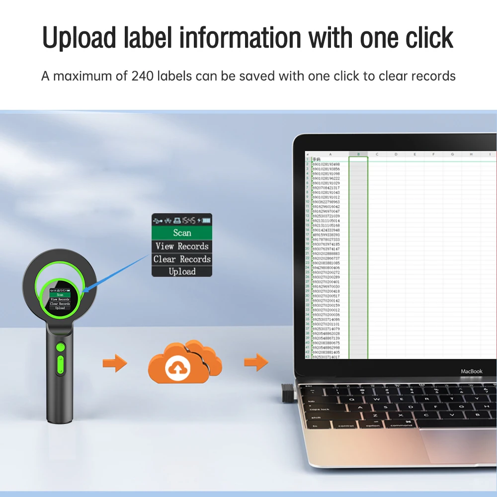 Animal Microchip Pet Tag Scanner ID Reader RFID Animal Labels Handheld Reader BT+USB+2.4G 240pcs Informations Storage Function