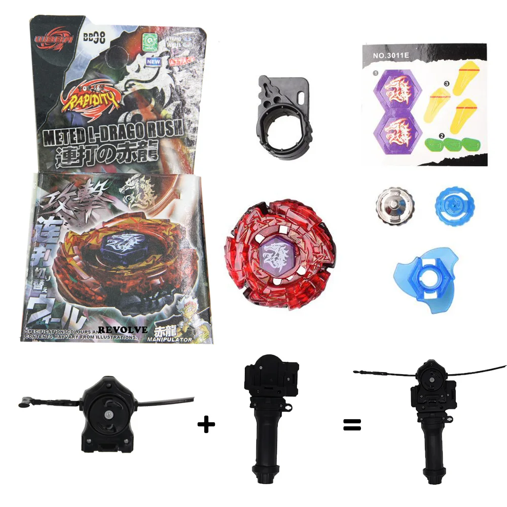 TOUPIE BURST BEYBLADE types Ultimate Meteo L-Drago Assault BLUE BB-98 with +black pull line