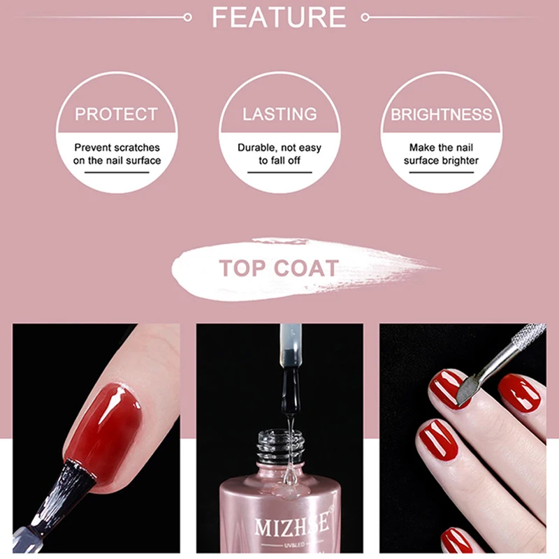 18ML Top Coat Gel Nail Polish No Wipe UV Gel Varnish Rubber Top Coat For Nail Protection Hybrid Long-Lasting Manicure gel nail polish,gel nail varnish