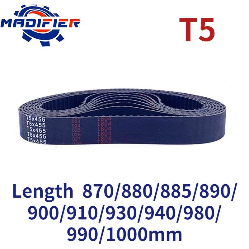 

T5 Width 10/15/20/25/30/35/40/45/50mm Closed Loop Rubber Timing Belt Length 870/880/885/890/900/910/930/940/980/990/1000mm