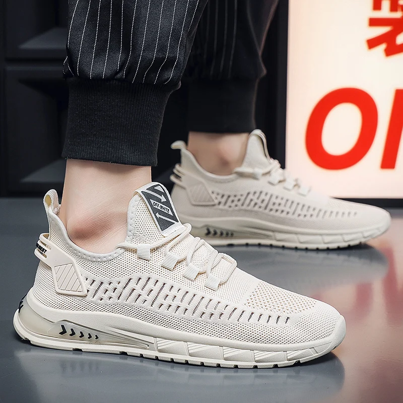 

Легкие мужские кроссовки, новинка, модная трендовая дышащая мужская повседневная спортивная обувь, четыре сезона, красивый и модный тренер