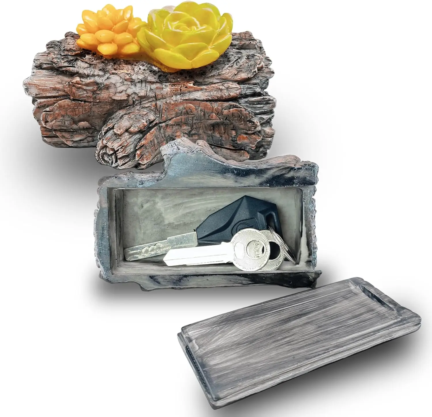 Outdoor Simulation Stone Key Hider Hide A Spare Keys In Stone Resin Ornament Craft For Yard Garden Safety Storage Box Decoration