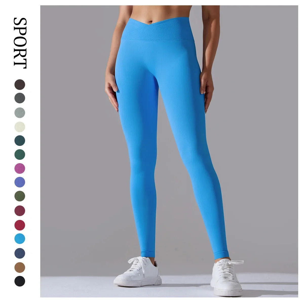 Tight yoga pants cross high waist and hip lifting sports pants, breathable and quick drying fitness pants sweatpants peach buttocks fitness pants running sports tight three dimensional hip yoga women