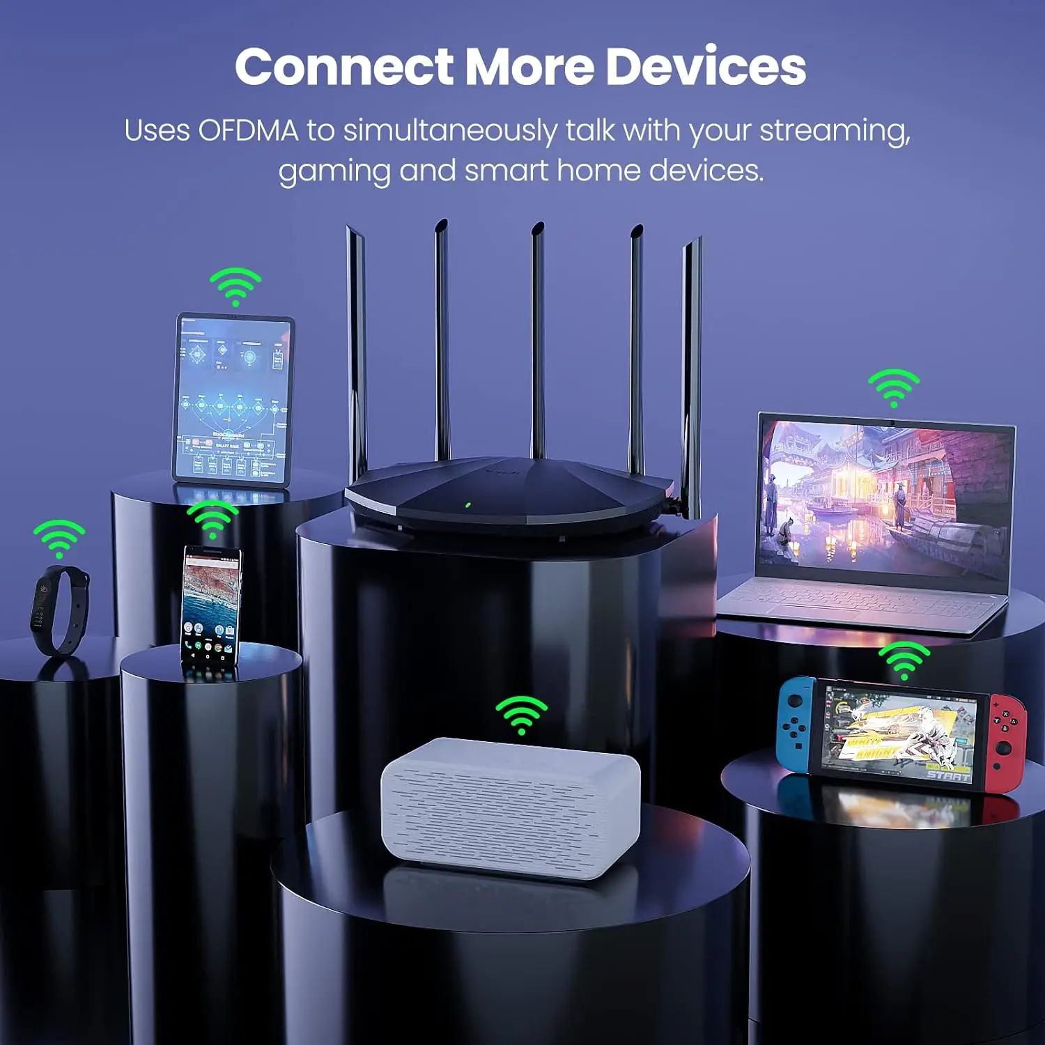 Wireless Router Tenda WIFI6 Pro AX1500 Gigabit 2.4GHz/ 5G Beamforming Parental Control Guest Network Repeater