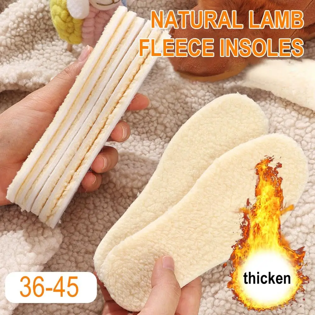 Shoe Insoles Cashmere Insoles Thick Warm Wool Insoles Soft Warm Winter Thick Bottom Wool Shoe and Boot Durable and Fluffy