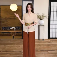 Vêtements de travail pour femmes, costume de serveur d'hôtel, Salon de beauté, Spa, Massage, café des ongles, bain de pieds Sexy, Sauna, technicien, pantalon global, uniforme 4