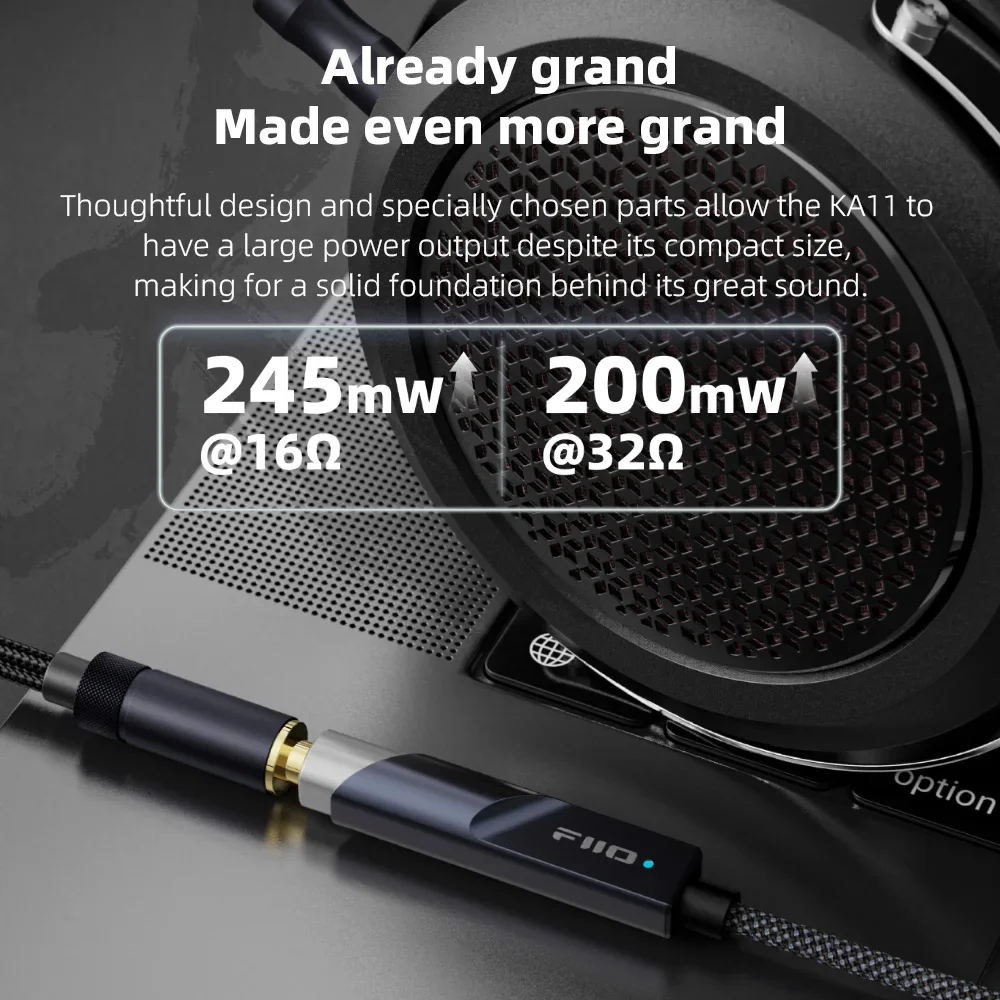 3.5mm Aux Adapter Portable Dac Amplifier Audio Amp Adapter FiiO JadeAudio KA11 USB C to 3.5mm Audio Adapter Dongle 32bit/384KHz Type C to 3.5mm HiFi DAC Amplifier For Android/iOS/Win
