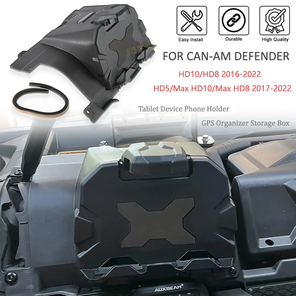 

MTK For Can-Am Defender HD10 HD8 HD5 Max HD10 HD8 2017-2022 UTV Electronic Tablet Device Phone Holder GPS Organizer Storage Box