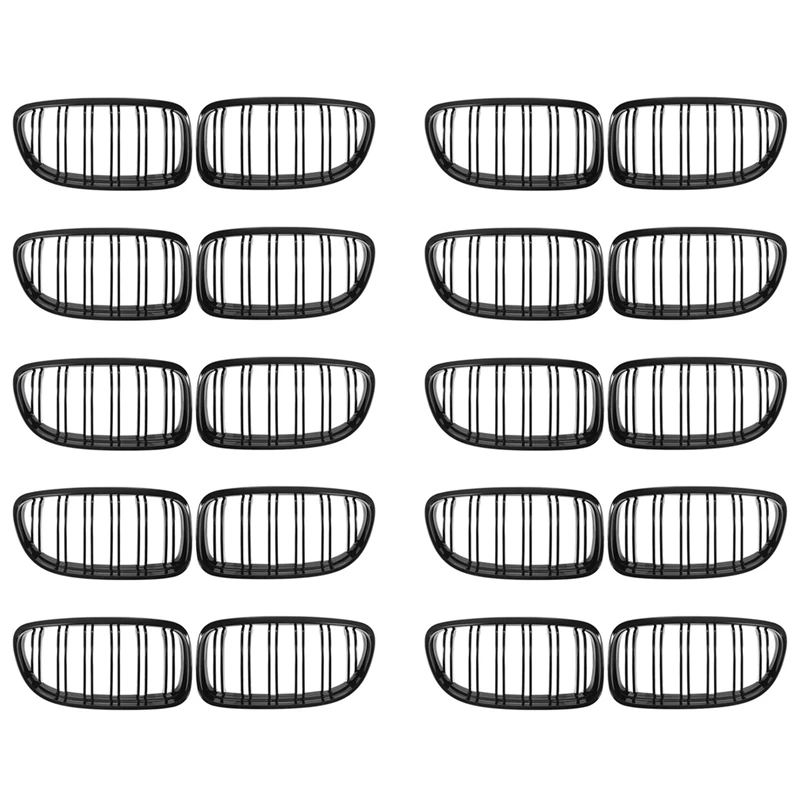 

10 Pair Car Front Grille Gloss Black Inlet Grille For BMW E90 LCI 3-Series Sedan/Wagon 2009 - 2011