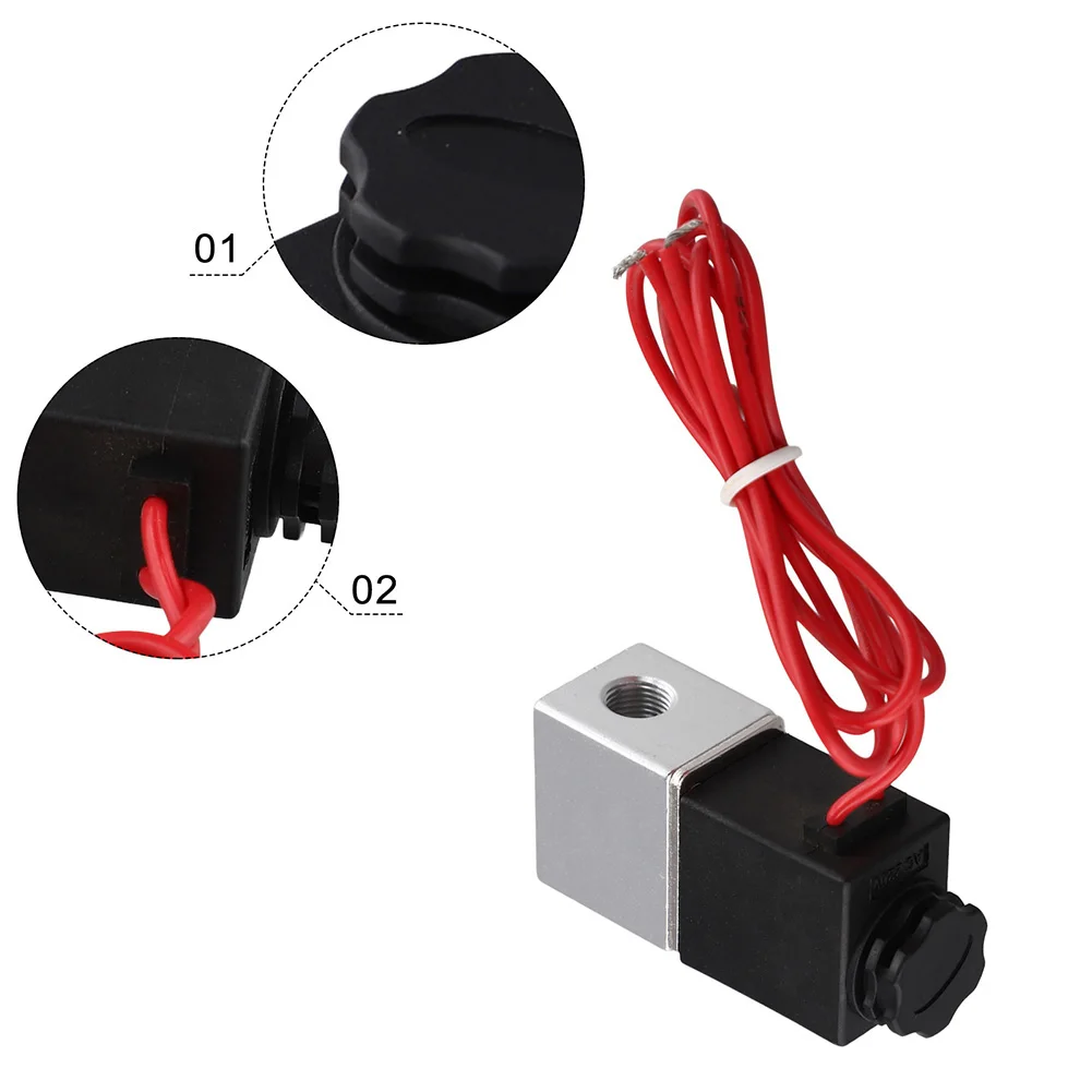 24V Solenoid Valve 1/8 Inch 2 Way Normally Closed Direct-acting Pneumatic Valve Aluminum 80*80*30 Mm For Gas Water