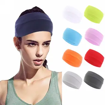 Solid Color Wide Exercise Yoga Elastic Headband For Men And Women sport hair band