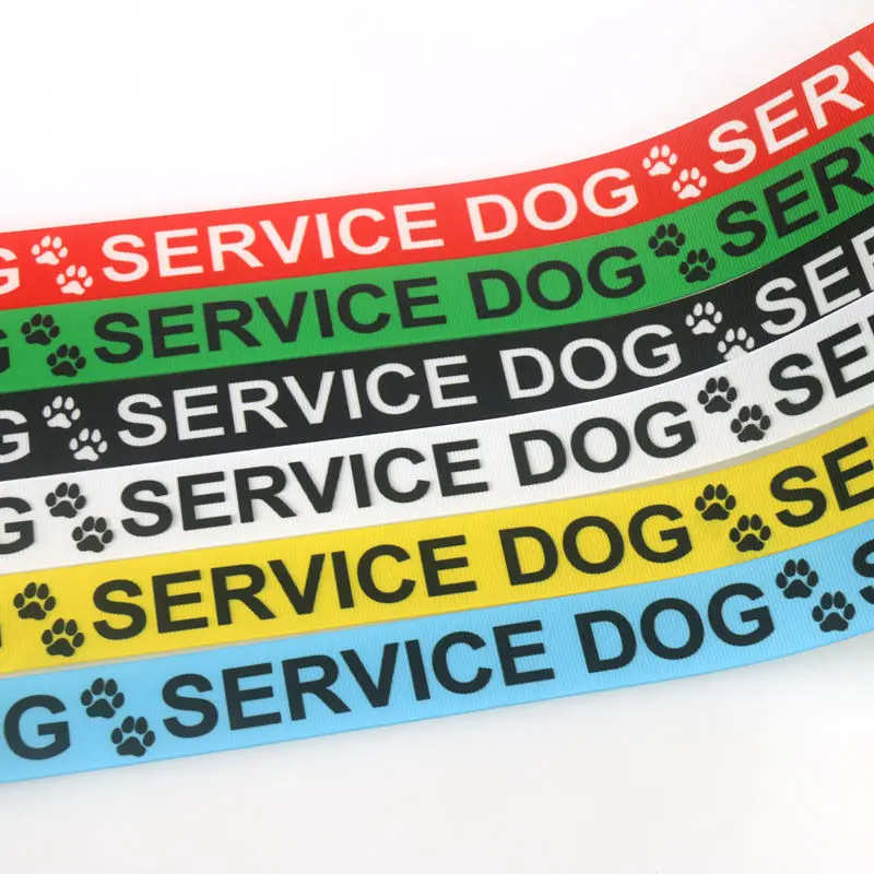

DUWES 50yards Service Dog Printed Grosgrain Ribbon Accessory Hairbow Headwear Decoration DIY Wholesale OEM D1474