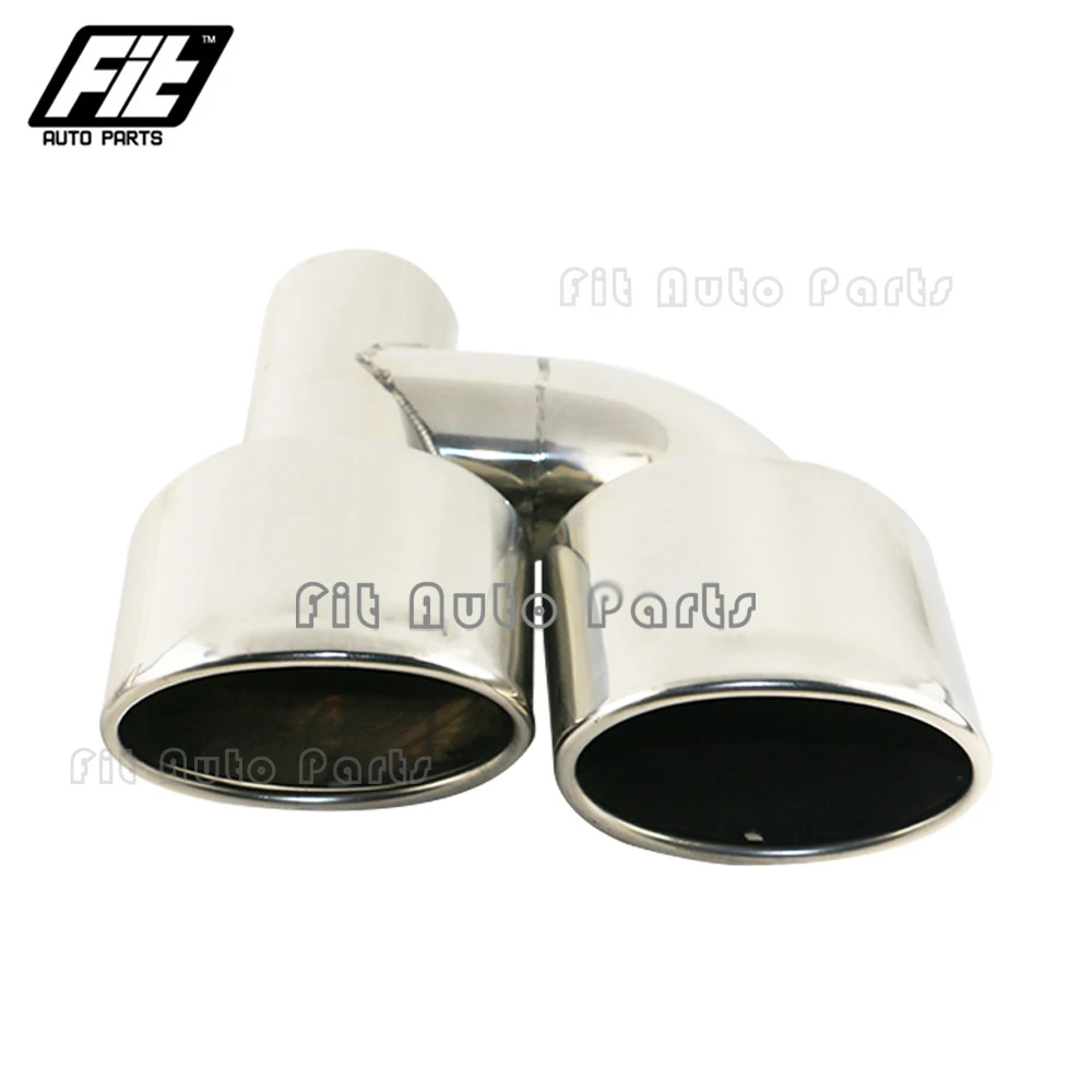 Stainless Steel H type Exhaust Pipe Oval 2.5 inchi Dual Exhaust Muffler Tip AG W204 W211 C-Class C63 1 PCS