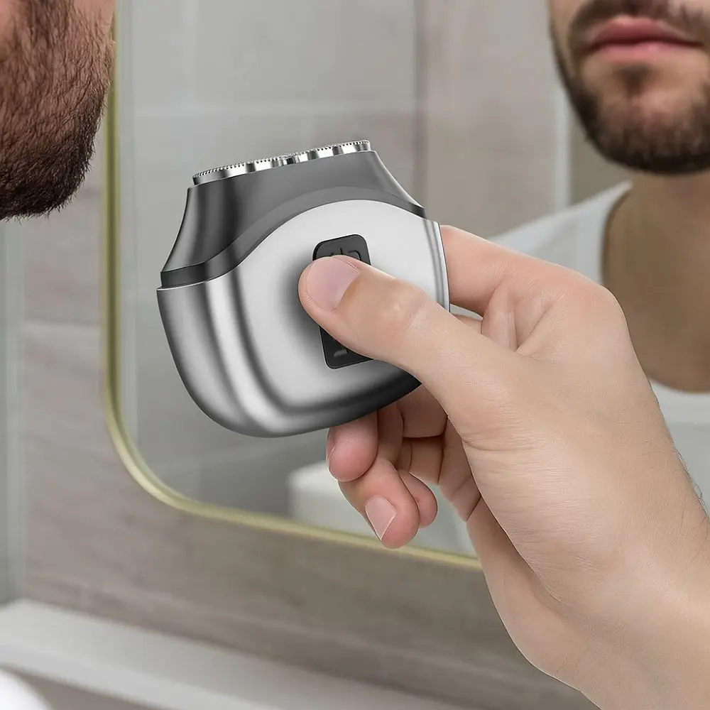 Lightweight Waterproof Electric Shaver Digital Display USB Charging Travel Pocket Razor Mini Double-headed Smart Shaver for Men