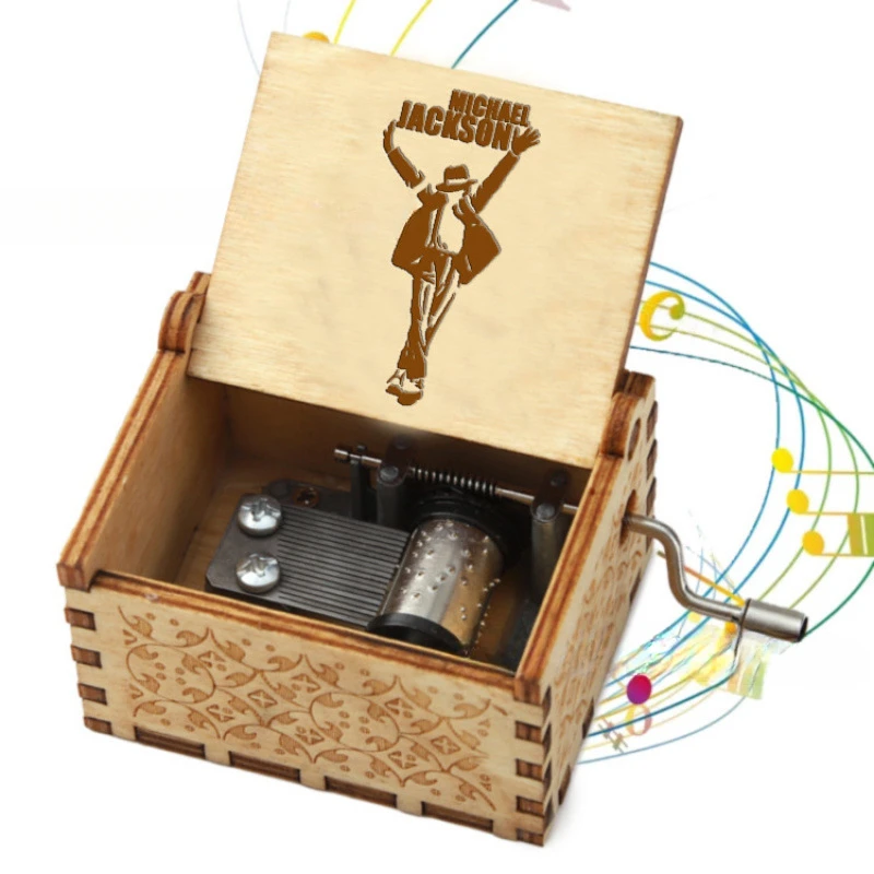 Theme Music Box Christmas Character Anime Movie Boy Toy Hand Crank Decoration Cartoon Wooden Jewelry Holiday Birthday Gift 3