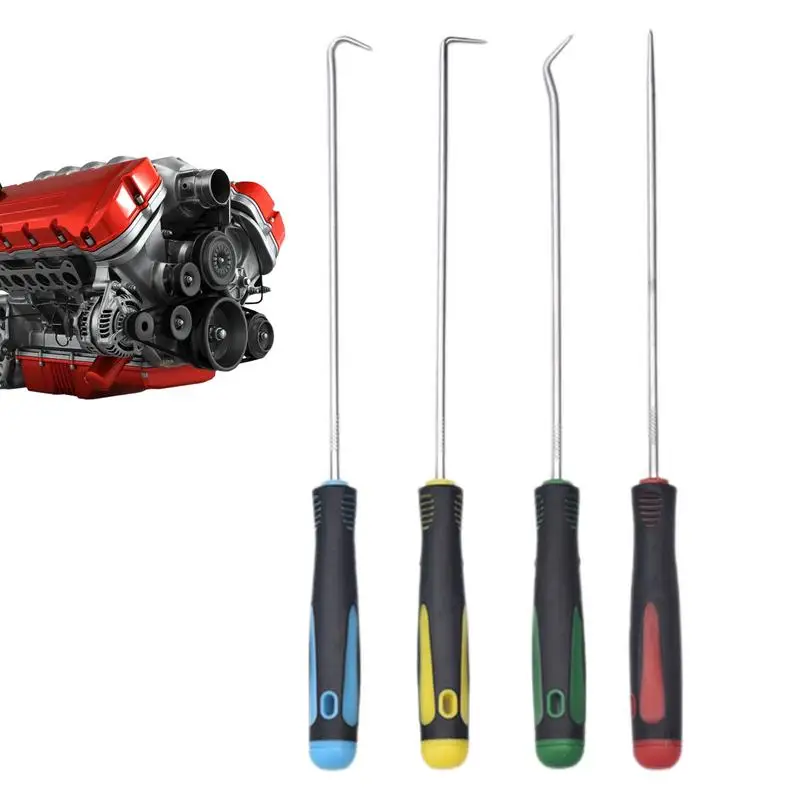 

Hook Pick Tool Oil Seal Puller With Colored Handle Includes Full Hook Straight Pick 45 Degree Hook 90-degree Pick Tool Set For